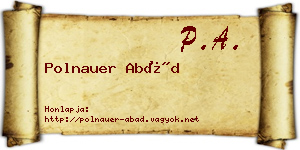 Polnauer Abád névjegykártya
